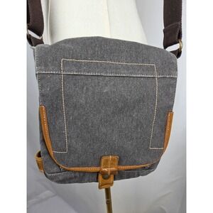 TSD Brand Atona Classic Flap Messenger Bag Dark Coffee Canvas Leather Gorpcore